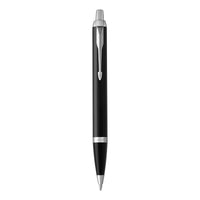parker im ballpoint black chrome trim medium point blue pen