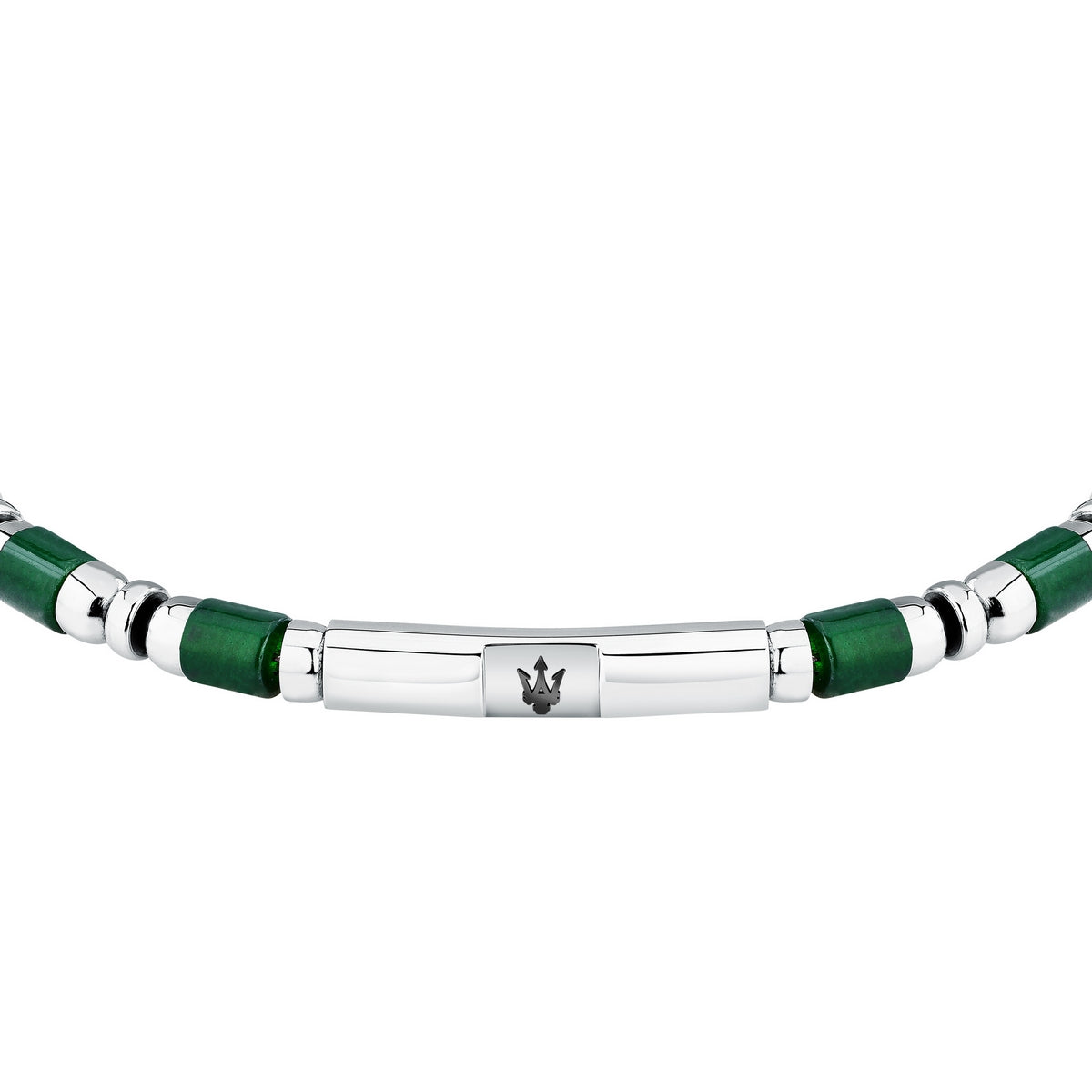 maserati jewels iconic bracelet green agate & ip black 18.5+3cm