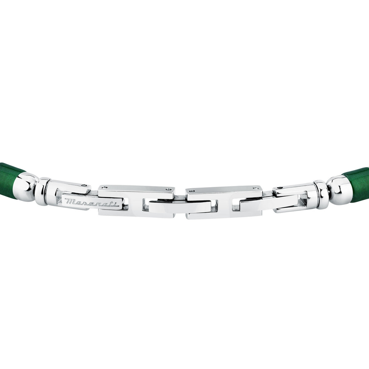 maserati jewels iconic bracelet green agate & ip black 18.5+3cm