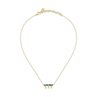 talismani necklace heart steel agat grn yellow gold plated 40+5cm