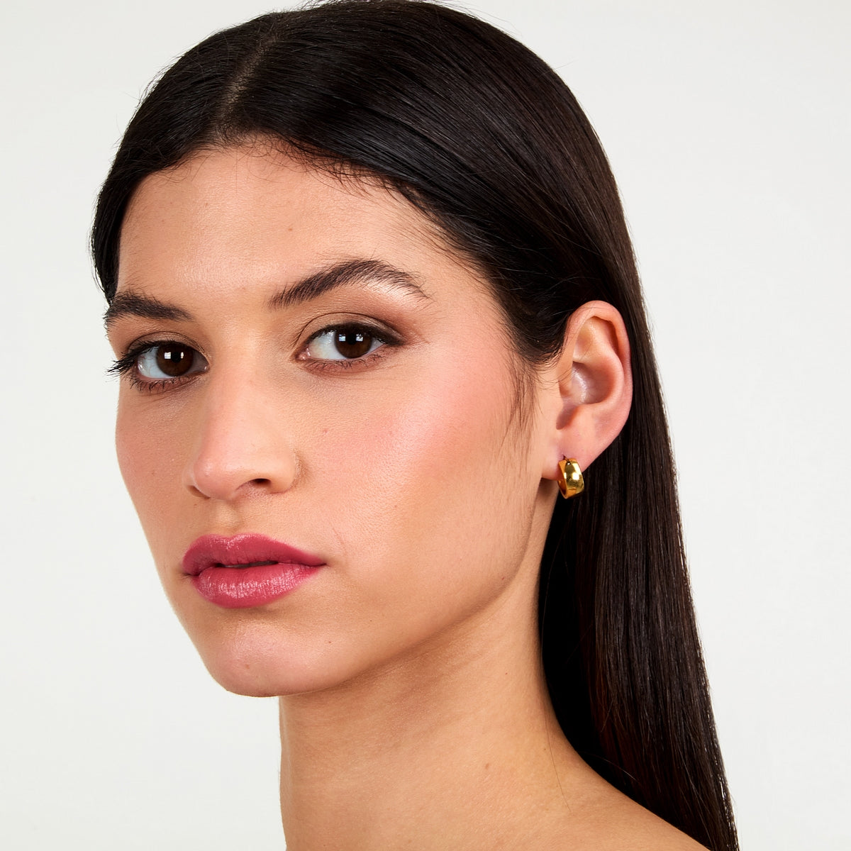 morellato 18k gold plated creole earring hoop stainless steel yg 1.45cm