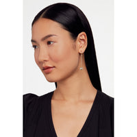 ted baker perllie: logo pearl gold tone long drop earrings