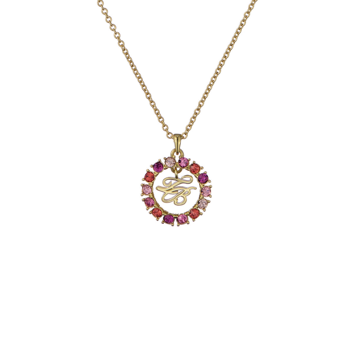 ted baker molli: monogram crystal pendant necklace gold tone