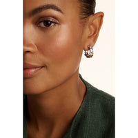 ted baker clarence: crystal cluster hoop earrings silver tone