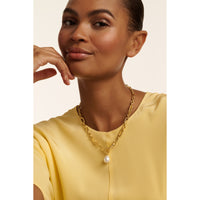 ted baker timora: twisted pearl pendant necklace gold tone