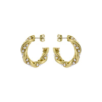 ted baker tiyaa: twisted pearl hoop earrings gold tone