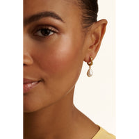 ted baker tilly: twisted pearl drop earrings gold tone