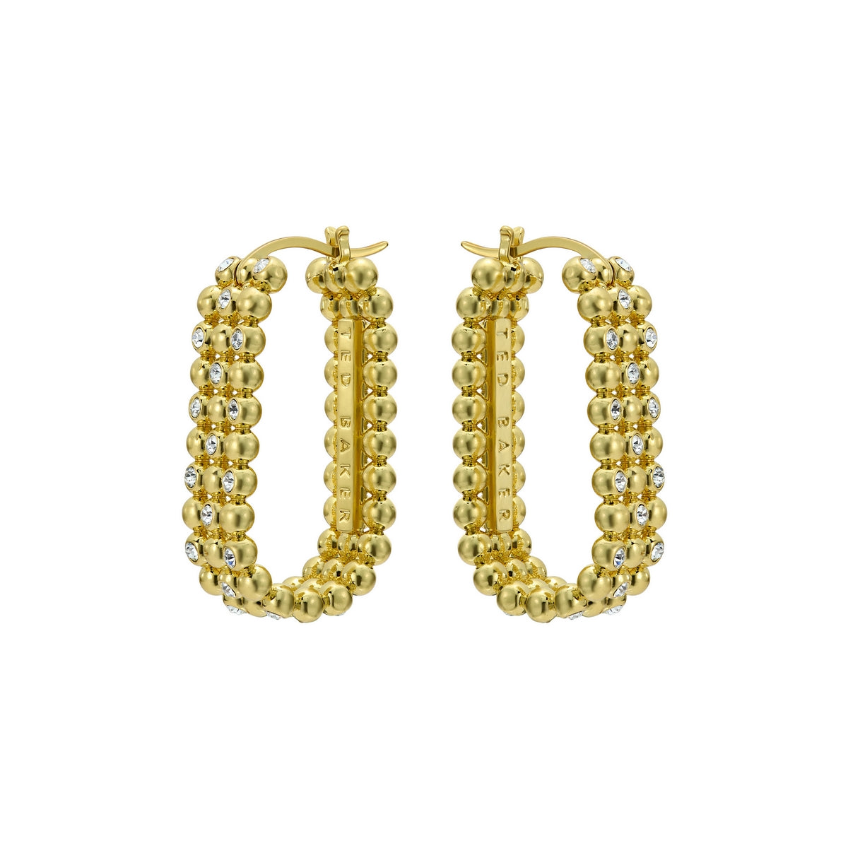 ted baker bollie: crystal bobble gold tone hoop earrings