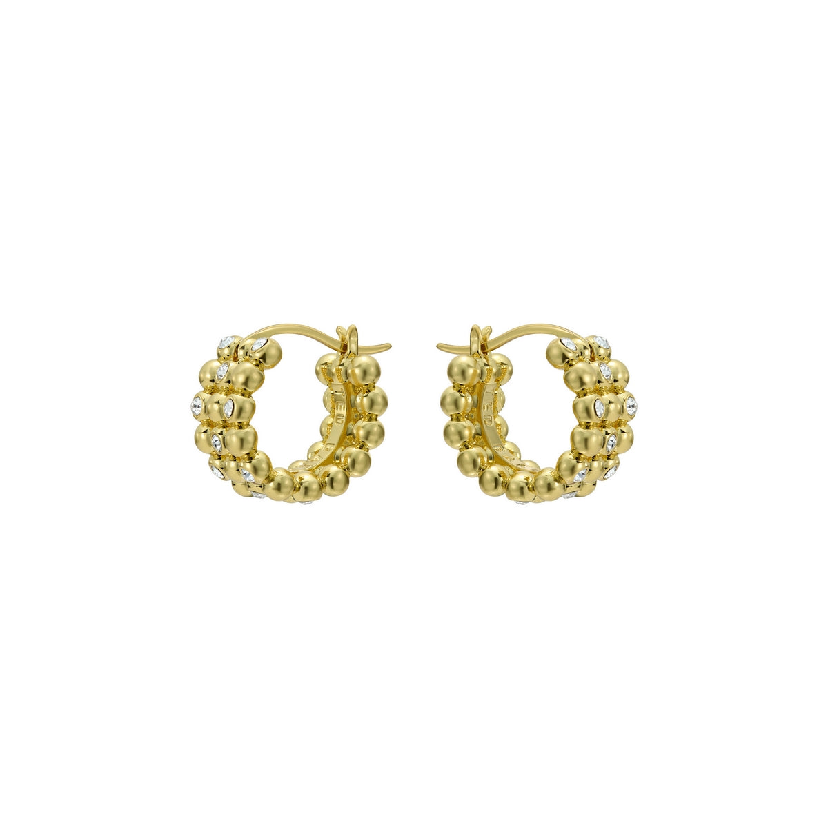 ted baker bonny: crystal bobble small gold tone hoop earrings