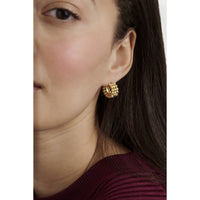 ted baker bonny: crystal bobble small gold tone hoop earrings