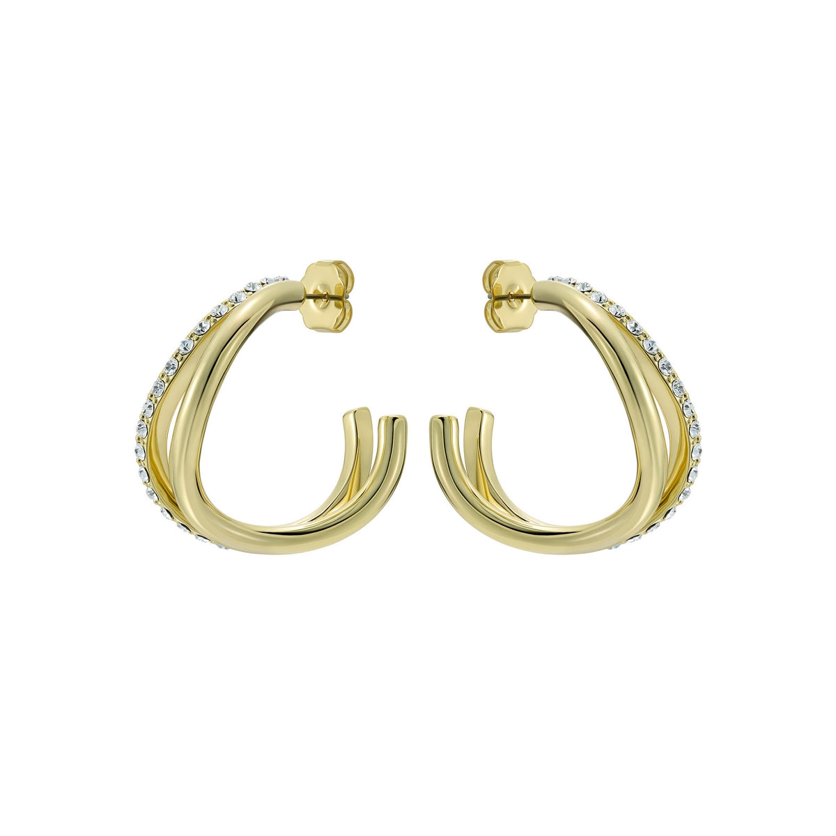 ted baker wayva: jewelled wave crystal gold tone large hoop earrings