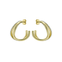 ted baker wayva: jewelled wave crystal gold tone large hoop earrings