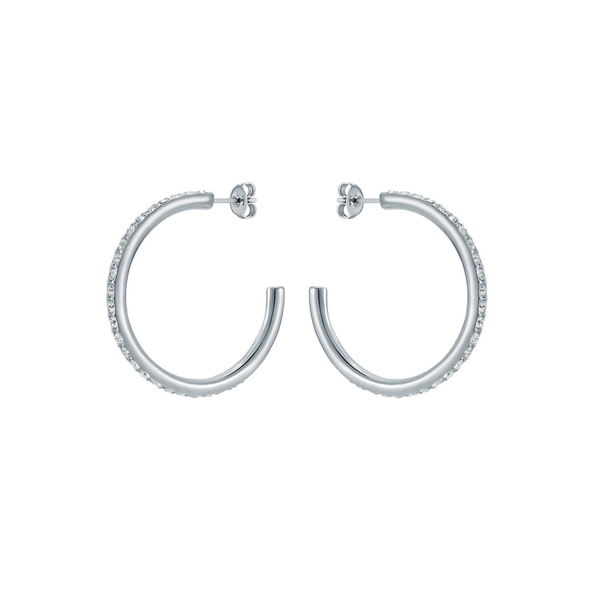 ted baker clanci: medium crystal silver tone hoop earrings