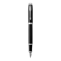 parker im fountain pen black chrome trim medium nib