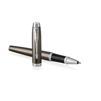 parker im rollerball dark espresso chrome trim fine point black pen