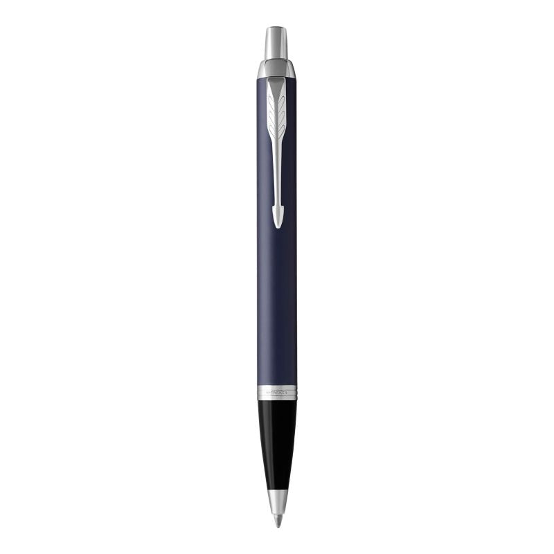 parker im ballpoint blue chrome trim medium point blue pen