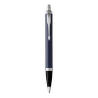 parker im ballpoint blue chrome trim medium point blue pen