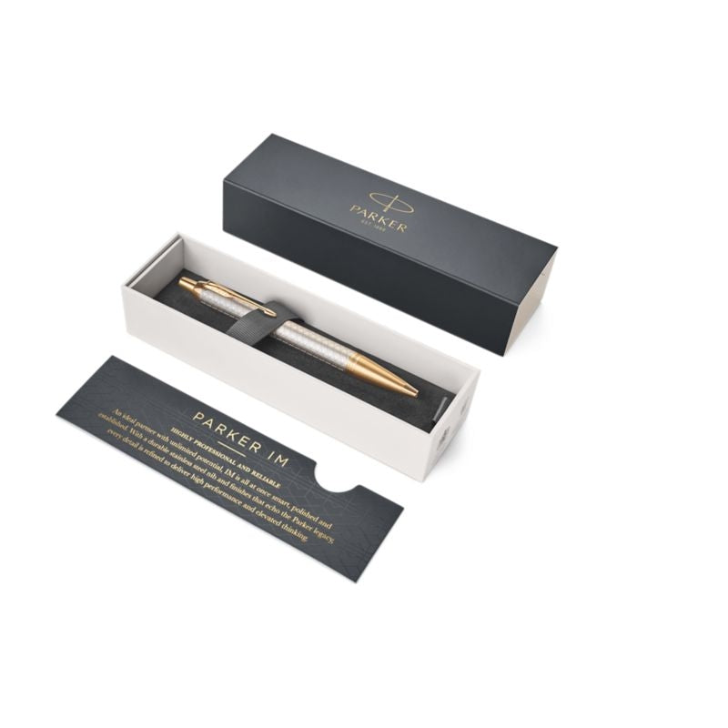parker im premium warm grey gold trim ballpoint