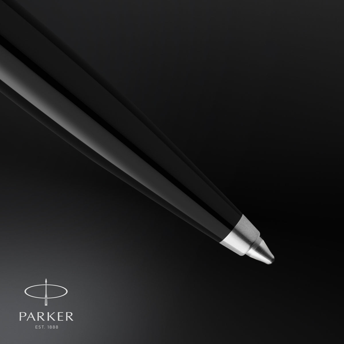 parker 51 ballpoint pen black barrel with chrome trim medium point with black ink refill