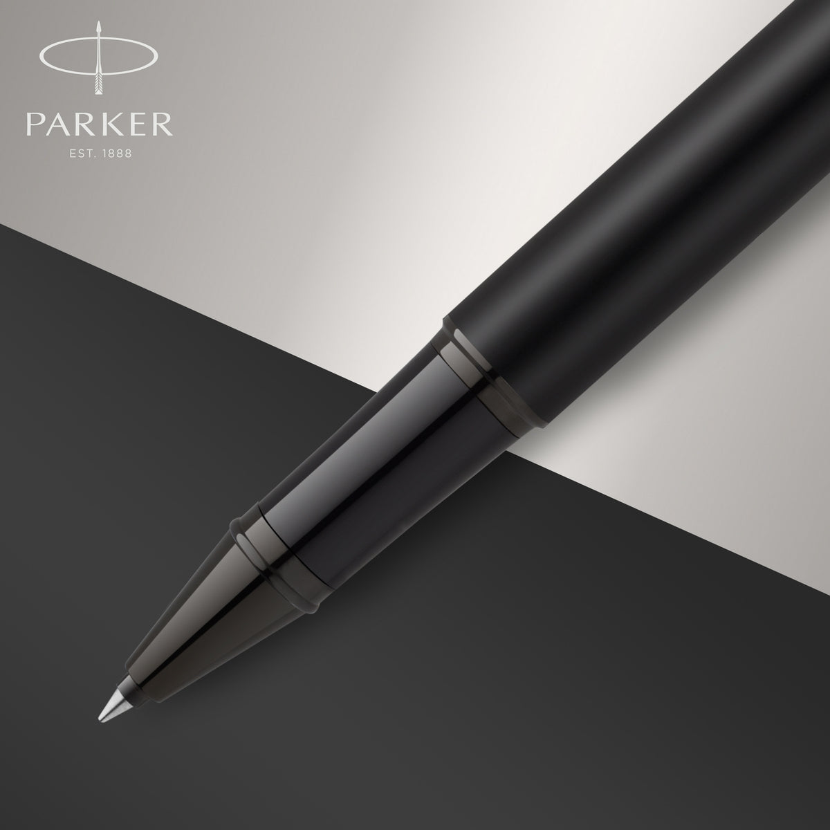 parker im rollerball pen matte black with black trim fine point with black ink refill