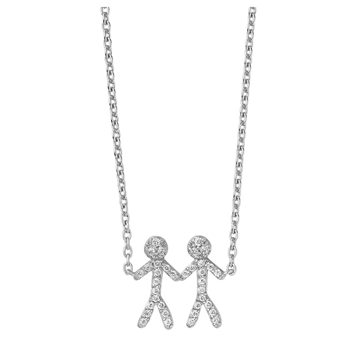 together - you & me necklace (2) - silver