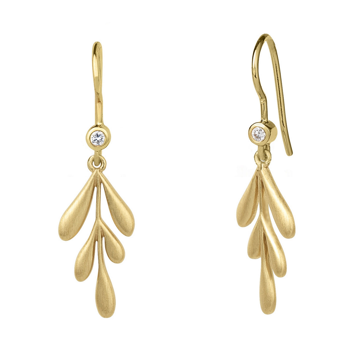forest earring gold