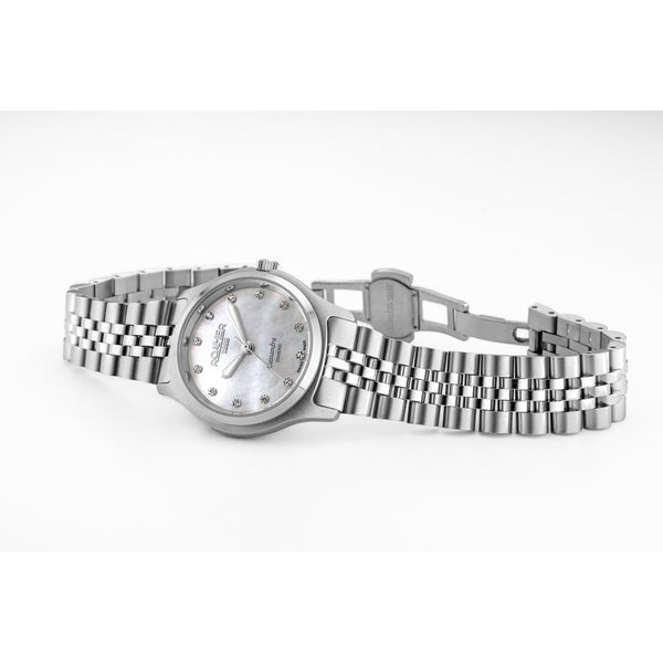 roamer cassandra diamond 31 mm stainless steel quartz watch mop dial