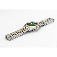 roamer cassandra diamond 31 mm two tone quartz watch green mop dial