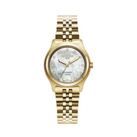 roamer cassandra diamond 31 mm gold plated quartz watch mop dial
