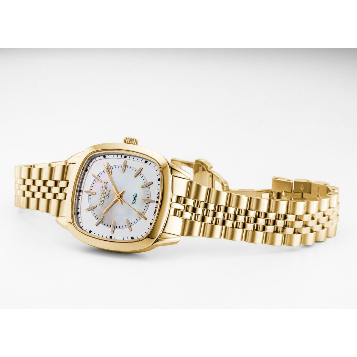 roamer stella 32 mm gold plated quartz watch