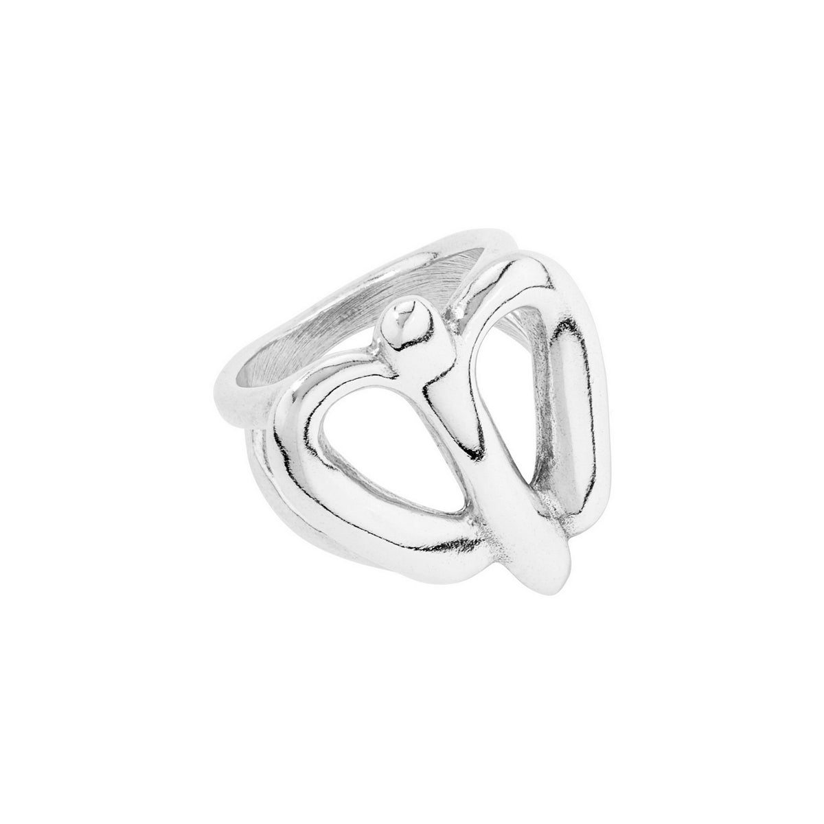 uno de 50 fly baby fly 15mm ring in brass clad with silver