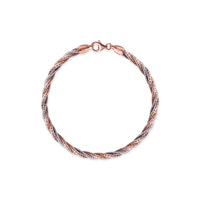 rose and white coloured twisted spring sparkle chain bracelet