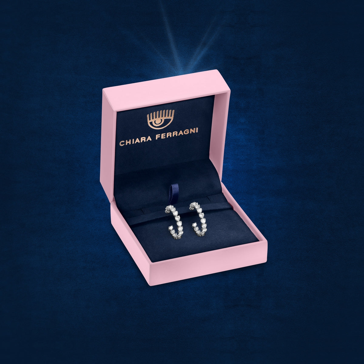 chiara ferragni diamond heart earrings stud with white heart stomes