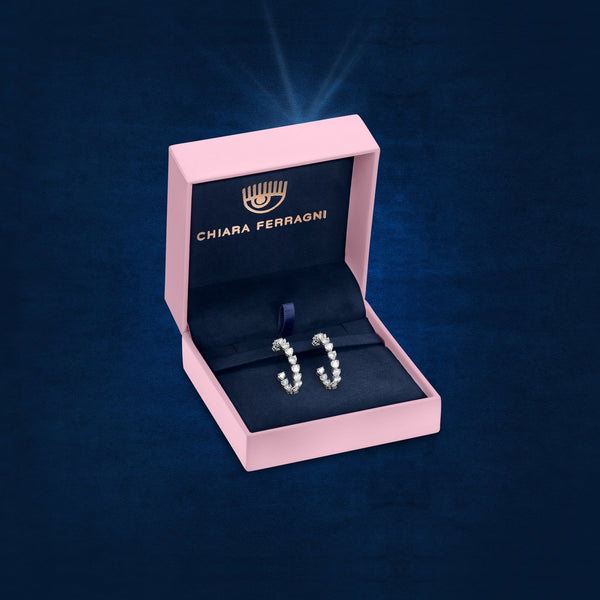 chiara ferragni diamond heart earrings hoop with fairy tale heart stones