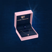 chiara ferragni diamond heart pendant 38cm + 4cm 1 emerald and 1 white heart stones