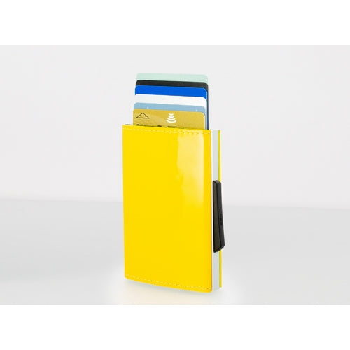 ogon cascade wallet yellow glossy leather 6 cards + cash