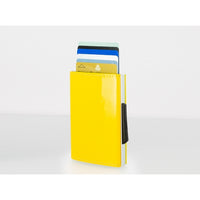 ogon cascade wallet yellow glossy leather 6 cards + cash