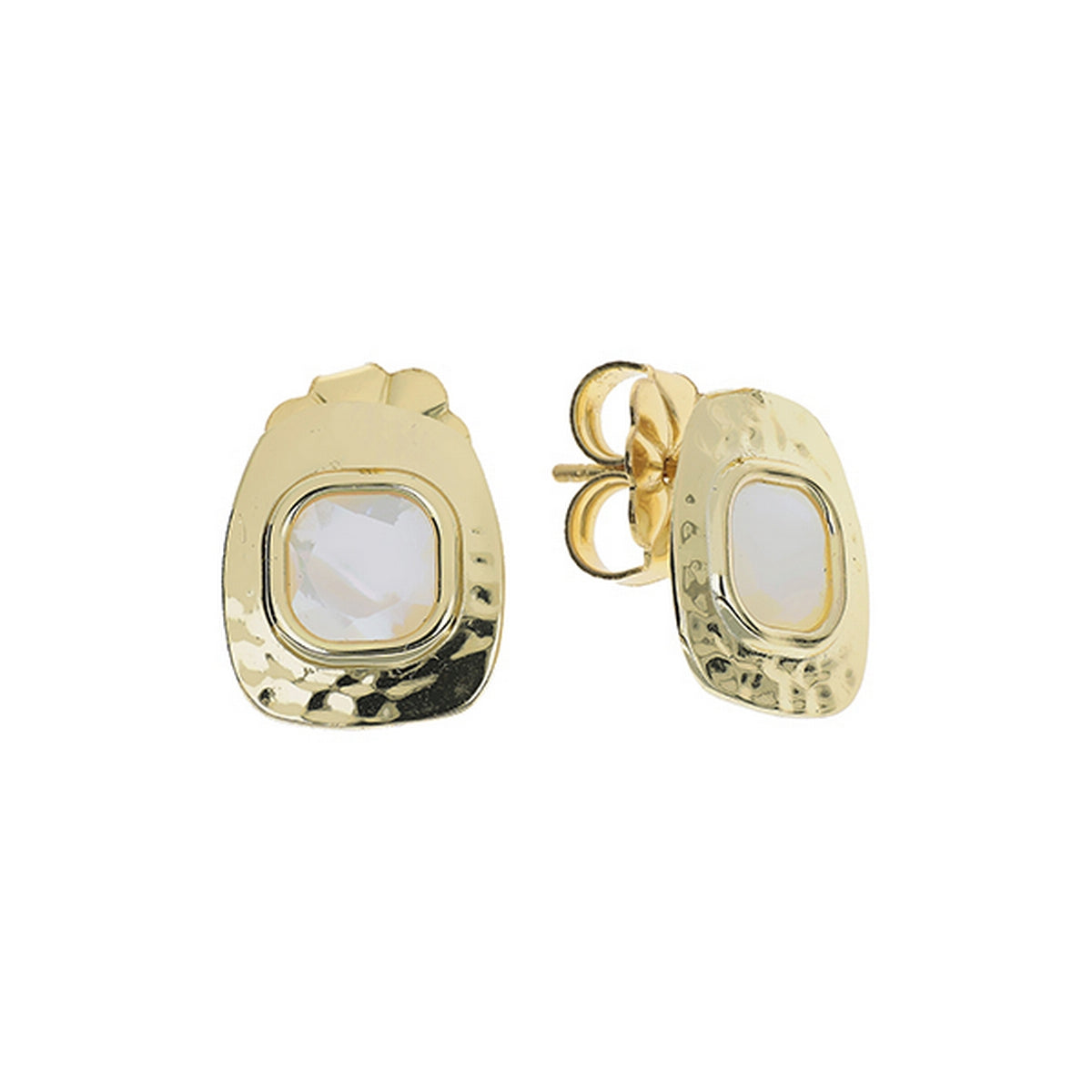 aquaforte nuova retro mother of pearl square inset earrings