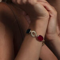 aquaforte caramelle vintage bracelet with multicolor glass pastes