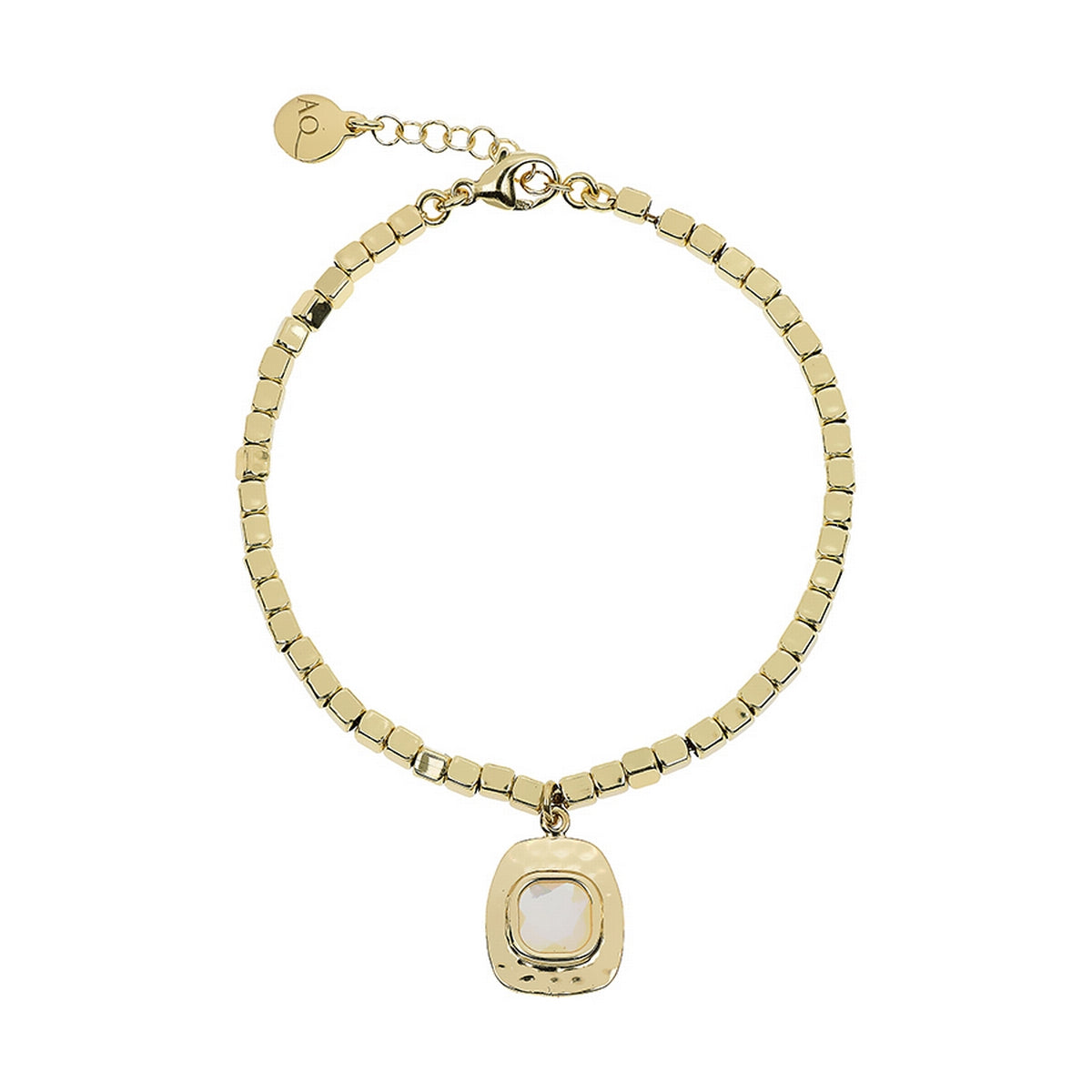 aquaforte nuova retro mother of pearl square inset bracelet