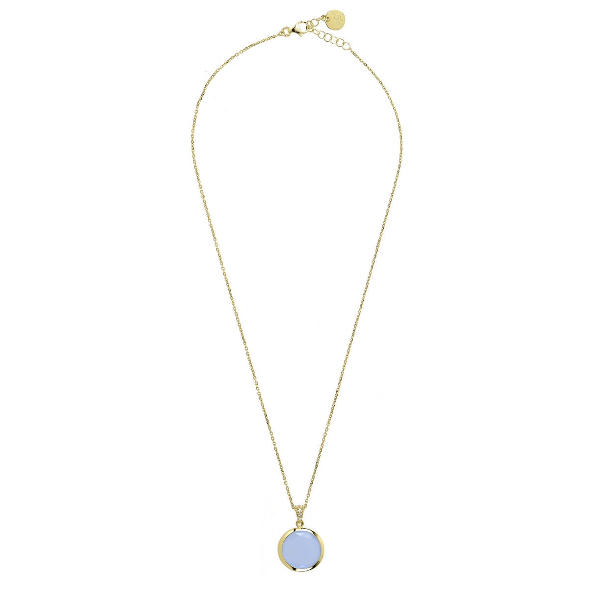 aquaforte aquacaramelle necklace with milky blue faceted venitian glass
