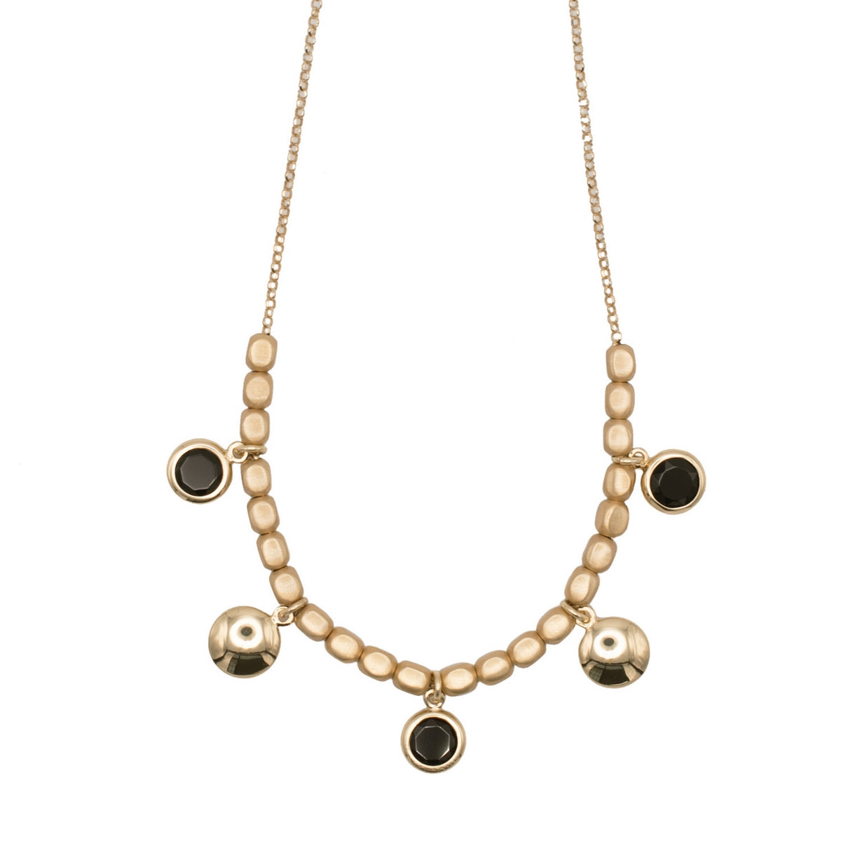 aquaforte mignon dice links with dark faceted elements necklace