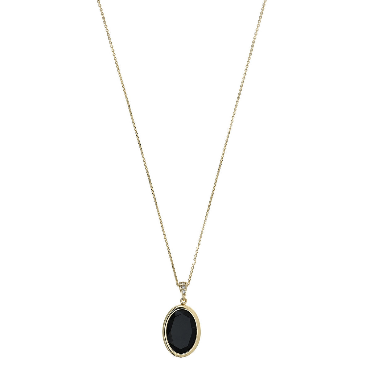 aquaforte mignon necklace with obal black faceted glass  pendant