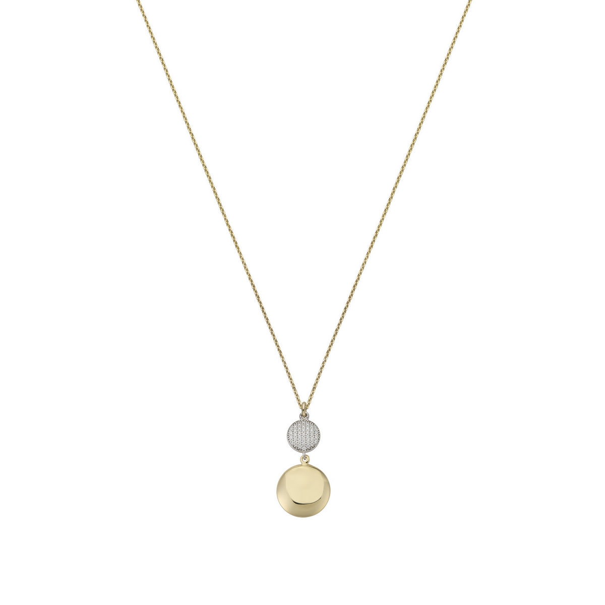 aquaforte i bicolore necklace with pave' cubic zirconia