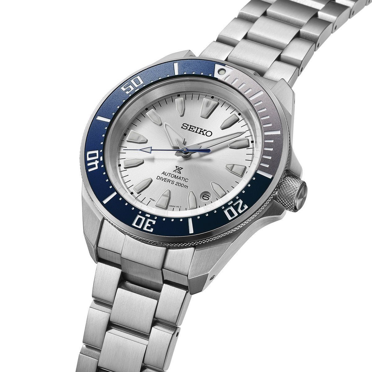 seiko 145th anniversary prospex diver's watch "samurai" mechanical limited edition in silvertone