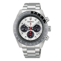 seiko prospex speedtimer racing solar chronograph in silver tone