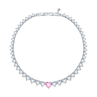 chiara ferragni diamond heart necklace 38cm white and fairy tale heart stones