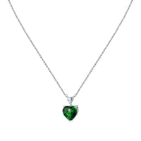 chiara ferragni diamond heart pendant 38cm + 4cm 1 emerald and 1 white heart stones