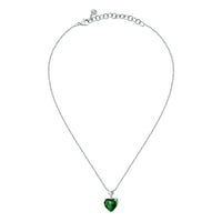 chiara ferragni diamond heart pendant 38cm + 4cm 1 emerald and 1 white heart stones