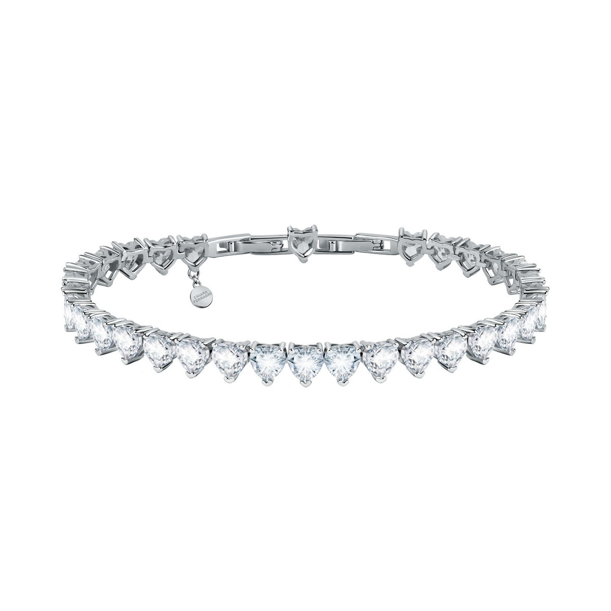 now j19auv49 chiara ferragni diamond heart tennis bracelet 175cm white heart stones